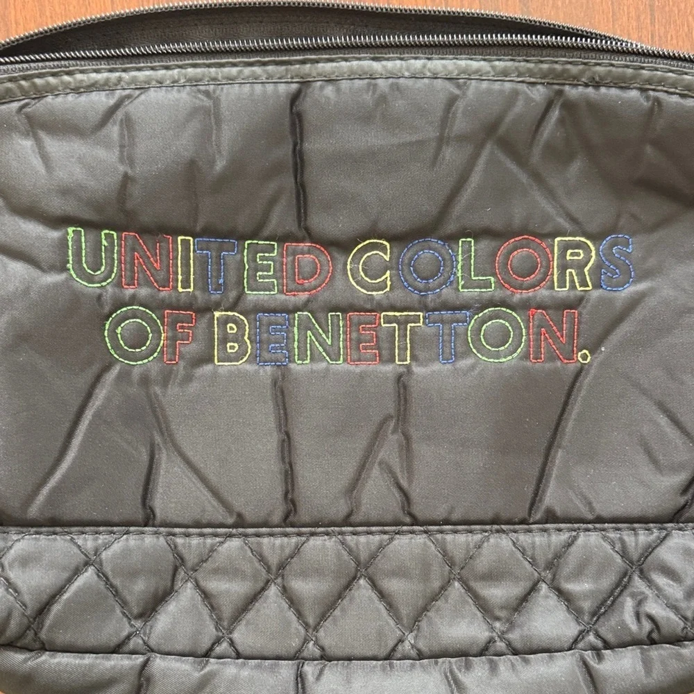 United Colors of Benetton Quilted Y2K 90’ Inspired Black Toiletry Bag